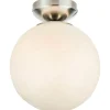 Stintino Plafond 20cm Vit/Satinnickel IP44