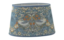 Strawberry Thief Oval Lampskärm 20cm Teal William Morris