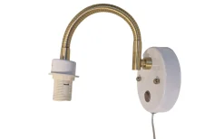 Svaneholm Vägglampa Vit/Borstad Mässing