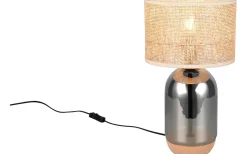 Tara Bordslampa 43cm E27 beige/förkromad