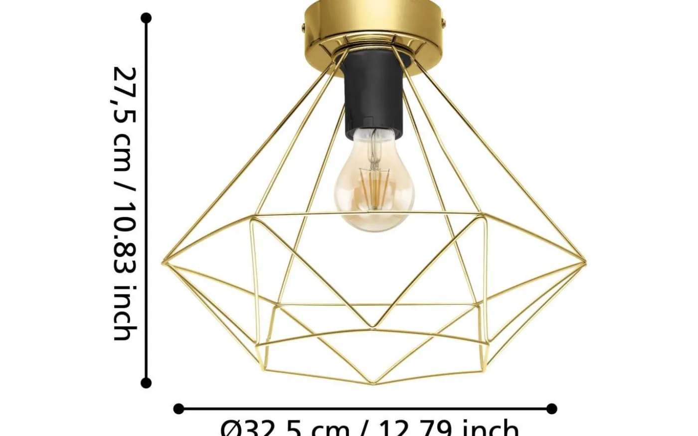 Tarbes Plafond 32,5cm Mässing