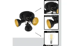 Thornton Takspotlight 25cm Svart/Guld