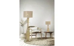 Toba Golvlampa E27 trä/beige
