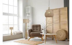 Toba Golvlampa E27 trä/beige