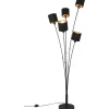 Tommy Golvlampa 5-delad E14 matt svart/guld