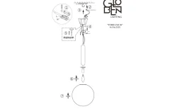 Torrano Taklampa 30cm E14 Grön/Opalvit