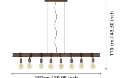 Townshend 4 Taklampa 150cm 8L Antikbrun