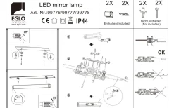 Tragacete Spegellampa 77cm LED 4000K 18,5W Silver IP44
