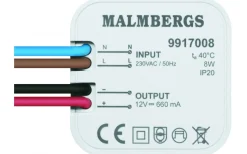 Transformator 12V DC Max 8W Ej Dimbar för Apparatdosa