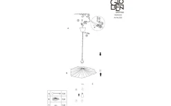 Tropez Taklampa 60cm E27 Svart