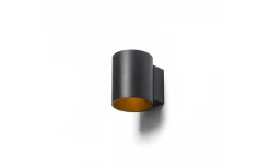 Tuba W Vägglampa Mattsvart/Guld G9