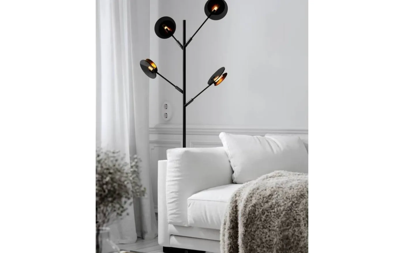 Turno Golvlampa 176cm Svart/Guld