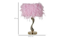 Tutto Bordslampa Fjädrar 47cm Rosa