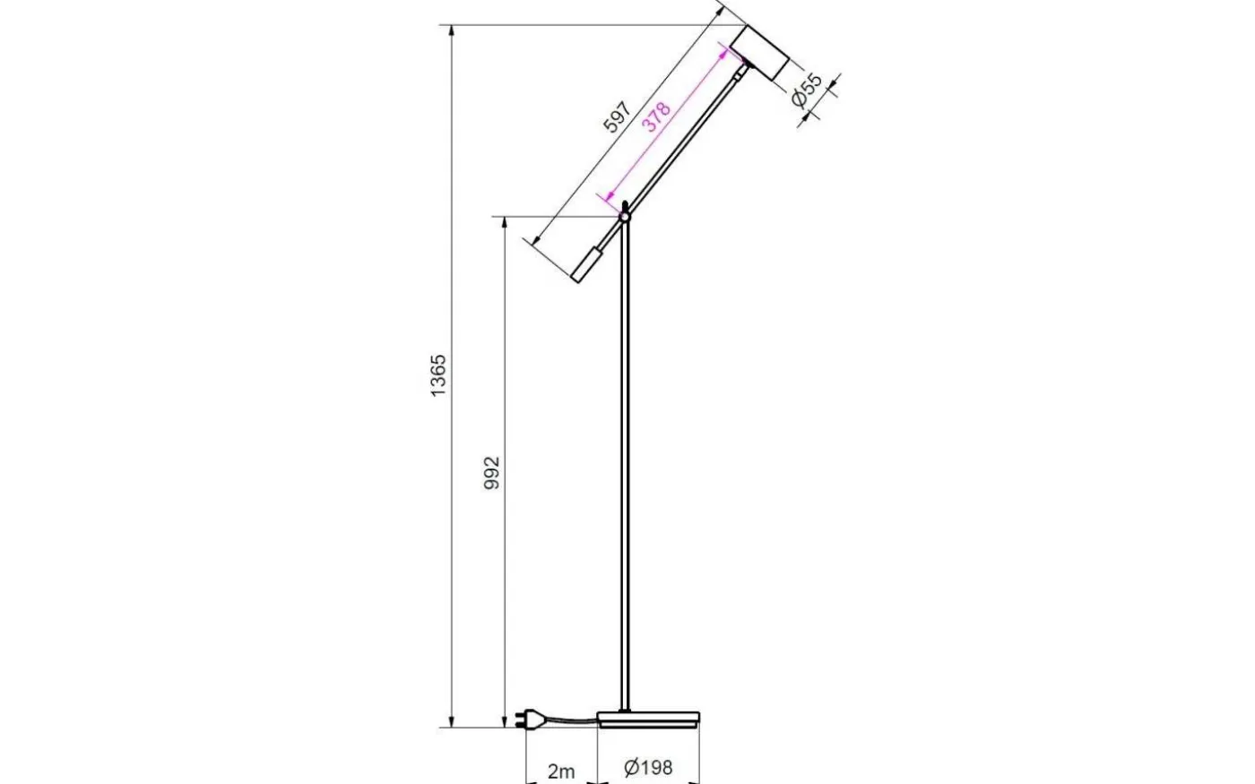 Tyson Vipp Golvlampa 137cm Vit