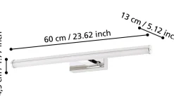Vadumi Spegelbelysning 60cm LED 4000K 11,5W Krom IP44