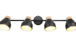 Valentin Spotlight 4-delad E14 matt svart/guld/trä