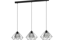 Vernham Taklampa 115cm 3L Svart/Rökfärgad