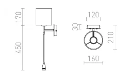 Versina Vägglampa Vit/Krom E27 + 3W LED 25° 3000K