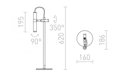 Viper Bordslampa 62cm Svart/Krom LED 3W 3000K
