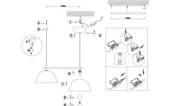 Wendo Taklampa 70cm 2L Svart/Rök
