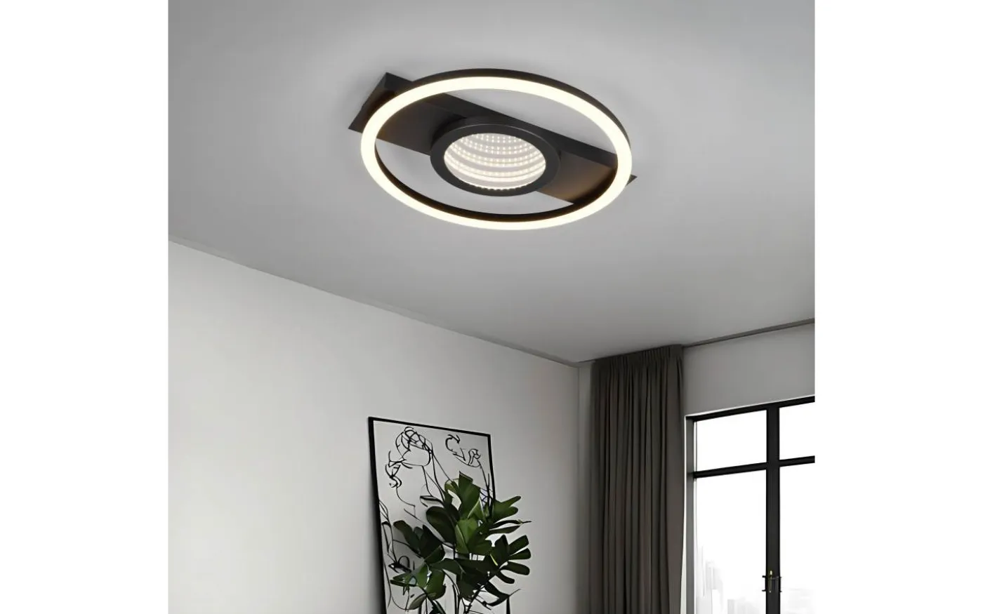 Wheeler Plafond LED rund mattsvart 3000K