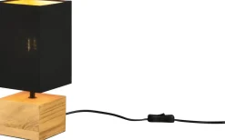 Woody Bordslampa 12cm fyrkantig E14 trä/svart