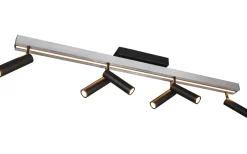 Zeno Spotlight LED 6-delat borstat aluminium/mattsvart